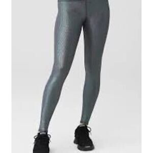 ALO Yoga Shimmering Silver Leggings